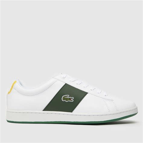 Mens White And Green Lacoste Carnaby Evo Trainers Schuh