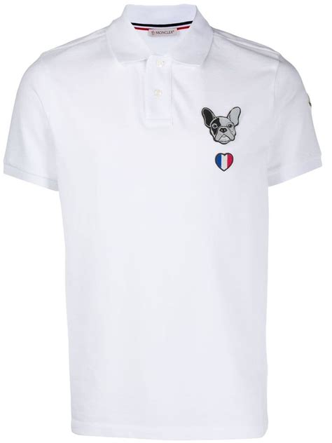 Moncler Logo Polo Shirt In White Modesens Polo Shirt Shirts Sell