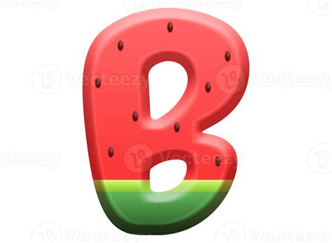 Watermelon Alphabet Letter B 36122495 PNG