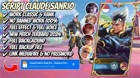 Script Skin Claude Sanrio Bad Bro No Password Full Effect Voice