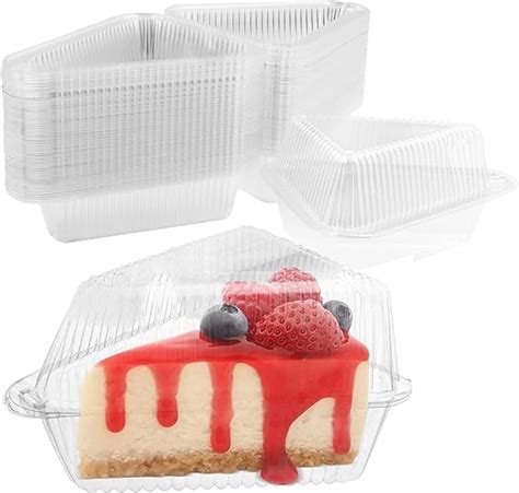 Pcs Cake Slice Plastic Containers With Lids Clear Medium Dome