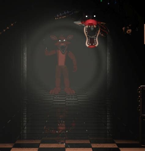 Unwithered Foxy Fnaf 2 Staring From Office Hallway Fnaf Sister