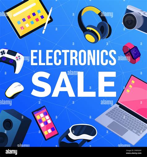 Electronics sale advertisement with assorted electronic devices ...