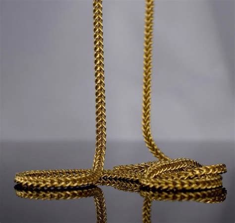 18k Solid Gold Foxtail Chain Foxtail Chain Foxtail Necklace Etsy