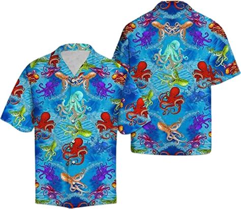 Octopus Ocean Tropical Summer Hawaiian Shirt For Men