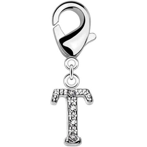 Pendentif En Forme De Lettre De A Z Pour Femme En Argent Et Oxyde De