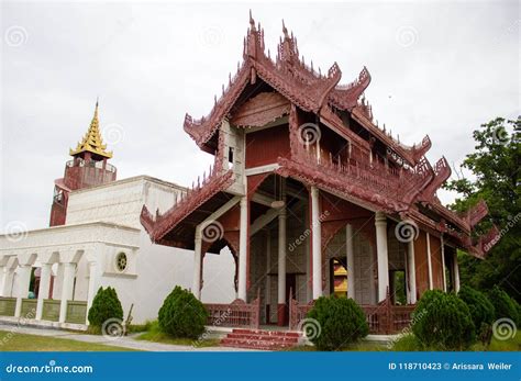 Mandalay palace compound stock image. Image of building - 118710423