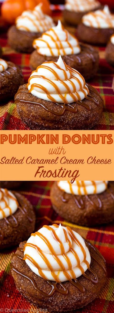 Pumpkin Donuts With Salted Caramel Cream Cheese Frosting ~ Recipe Recipe Pumpkin Donuts