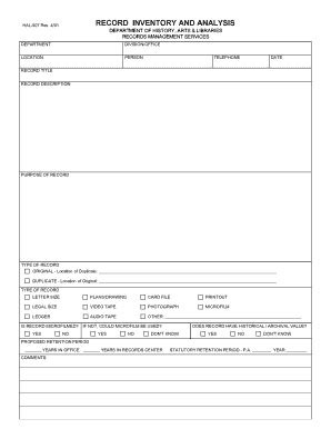 Fillable Online Michigan Record Inventory And Analysis Fax Email Print