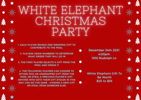 White Elephant Christmas Party Invitation Printable Etsy En 2024 Éléphant Blanc Fêtes De