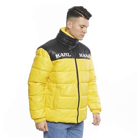 Karl Kani Retro Block Pu Puffer Jacket Yellowblack