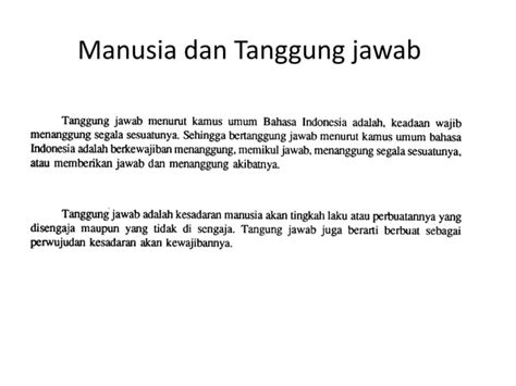 Manusia Dan Tanggung Jawab PPT