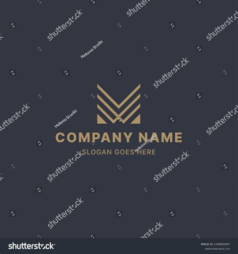 Abstract Letter M Gold Logo Vector Stock Vector Royalty Free