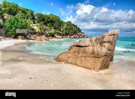 Anse Patates Beach Anse Gaulettes Beach La Digue Island Seychelles