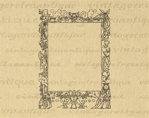 Printable Graphic Alice in Wonderland Border Digital Frame Image ...