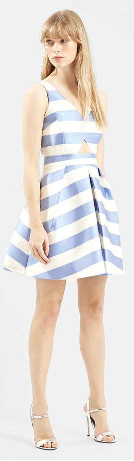 Topshop Stripe V Neck Cutout Dress Top Shop Dress Striped Prom