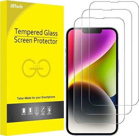 Jetech Full Coverage Screen Protector For Iphone 14 Plus 67 Inch 9h Tempered Glass Film Case