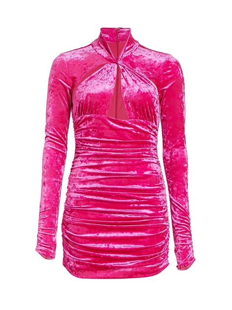 Buy Ronny Kobo Arsenia Crushed Velvet Twisted Minidress Bubblegum At