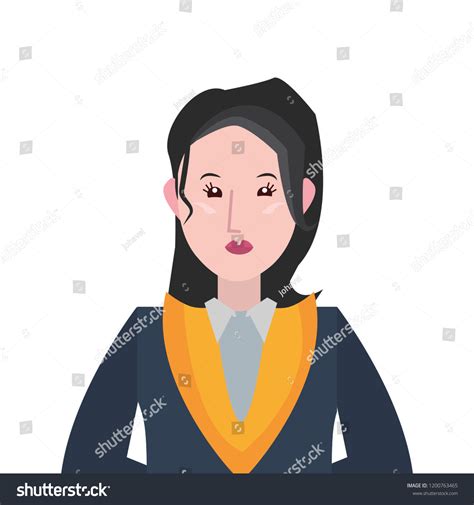 Graduate Woman Portrait On White Background Stock Vector Royalty Free