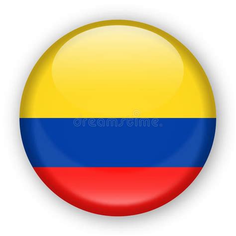 Icono Redondo Del Vector De La Bandera De Colombia Stock De Ilustración