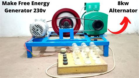 Life Time Make Free Energy Generator 230v With 8kw Alternator Motor