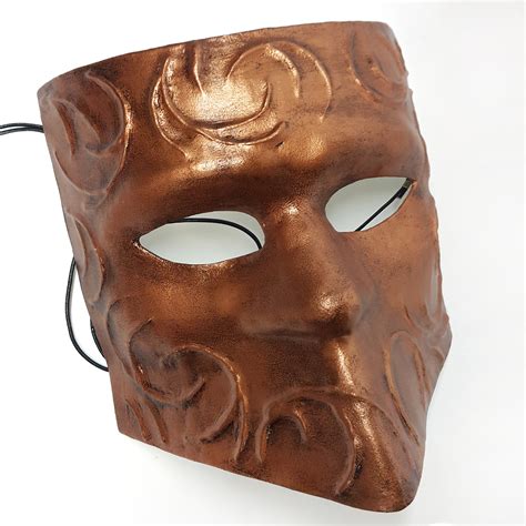 Bauta Mask Copper Venetian Mask Men Etsy