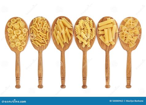 Pasta In Oak Spoons Stock Photo Image Of Fresh Mediterranean 50080962