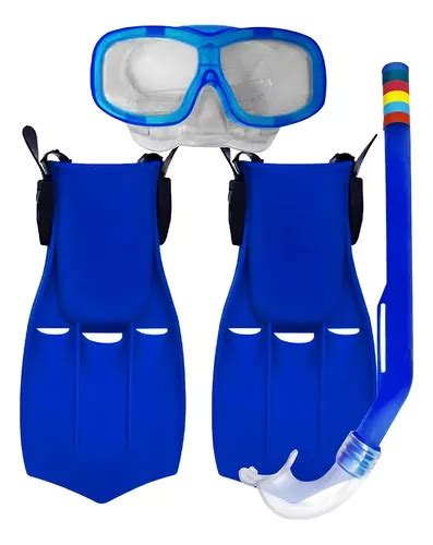 Kit Mergulho Infantil Natação Máscara E Snorkel Pé De Pato