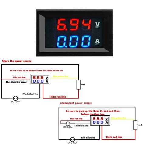 Mini Digital Voltmeter Ammeter DC 100V 10A Panel Volt Voltage