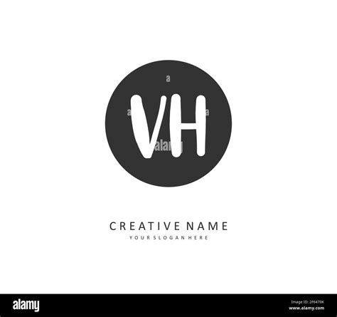 V H VH Initial Letter Handwriting And Signature Logo A Concept