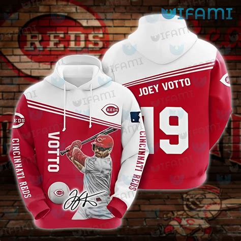 Cincinnati Reds Hoodie 3d Joey Votto Signature Cincinnati Reds T