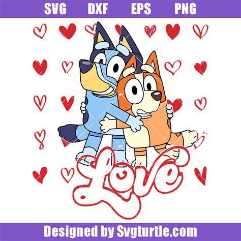 Bluey And Bingo Svg Image Bluey Valentine Svg Images Bluey