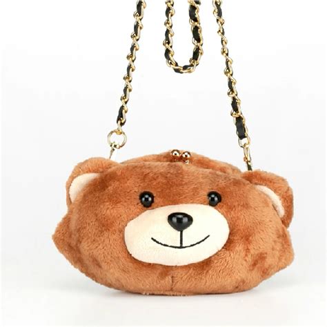 2016 New Designer Cute Bear Bag Clutch Purses Small Hairy Women ...