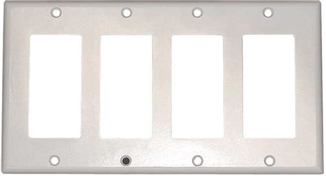 Leviton 80412 W 4 Gang Decoragfci Device Decora Wallplate Standard Size Thermoset Device