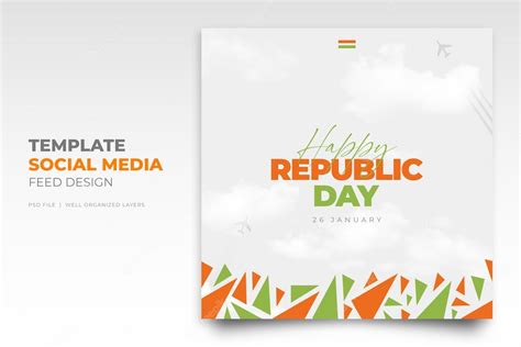 Premium PSD | Republic Day of India Social Media Instagram Post