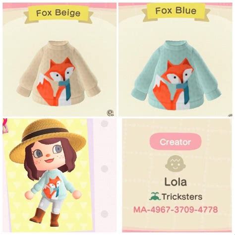 Made Some Cute Fox Sweaters Animalcrossing Animal Crossing Pattern