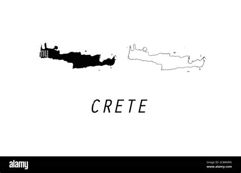 Vectors Map Crete Black And White Stock Photos Images Alamy