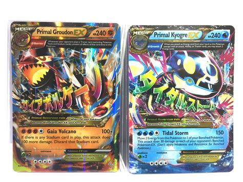 Primal Groudon Ex Primal Kyogre Ex Pokemon Cards Hobbies Toys