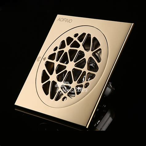 Designer Square Shower Drains Brass Bathroom