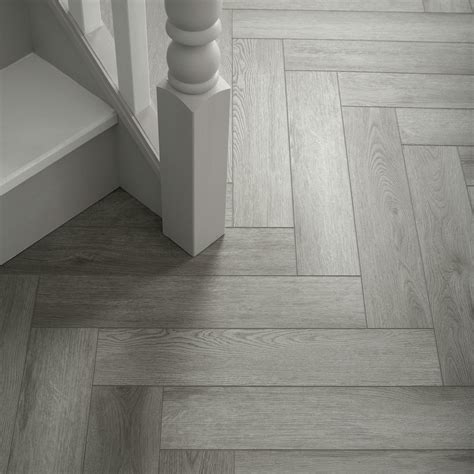 Chason Rock Grey Herringbone Luxury Click Vinyl Flooring 5mm