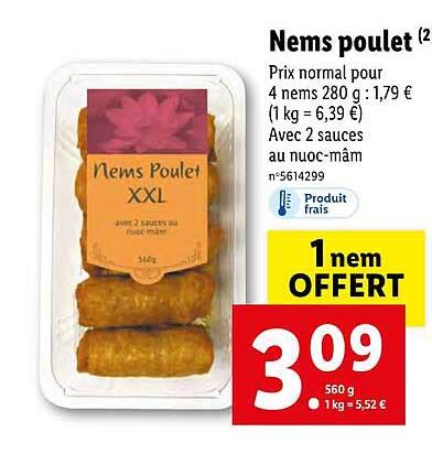 Promo Nems Poulet Chez Lidl ICatalogue Fr