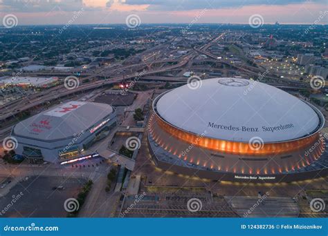 Aerial Twilight Image Mercedes Benz Superdome Downtown New Orleans