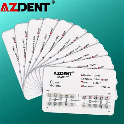 20Pcs Pack AZDENT Standard Type Dental Orthodontics Metal Brackets