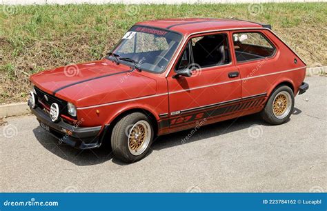 Fiat 127 Sport Supermini Car Of The Seventies On The Roadside During