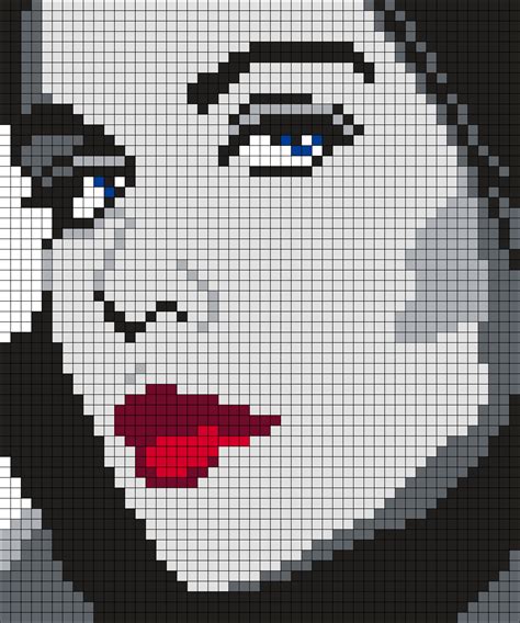 Elizabeth Montgomery Square Perler Bead Pattern Bead Sprites