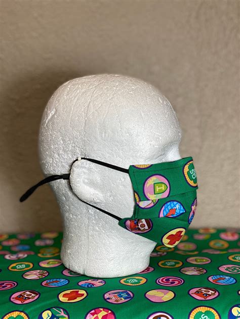 Girl Scouts Face Mask With Nose Wire Elastic With Adjustable Etsy