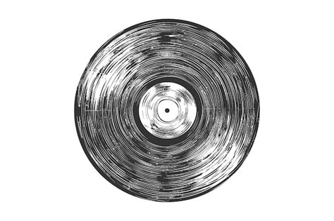 Premium Vector Old Vinyl Record Retro Hand Drawn Sketch Vector