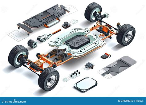 Modern Electric Car Chassis Design Battery Modular Platform Skateboard ...