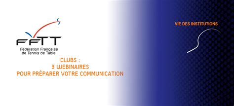 Clubs Participez Un Webinaire Pour Pr Parer Votre Communication