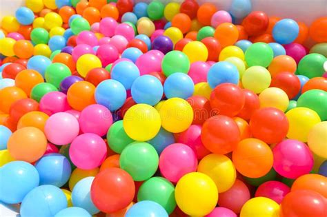 Small Colorful Plastic Balls in Playground Yard Stock Photo - Image of ...